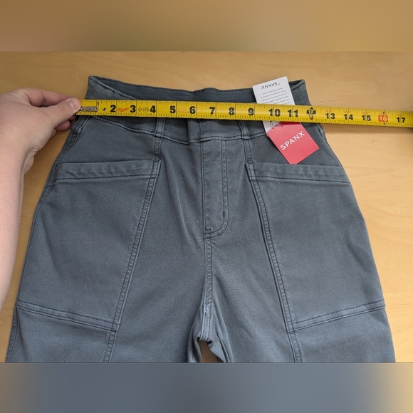NWT Spanx Twill Straight Leg Pant color Hazy Blue Grey size XS - Picture 13 of 16